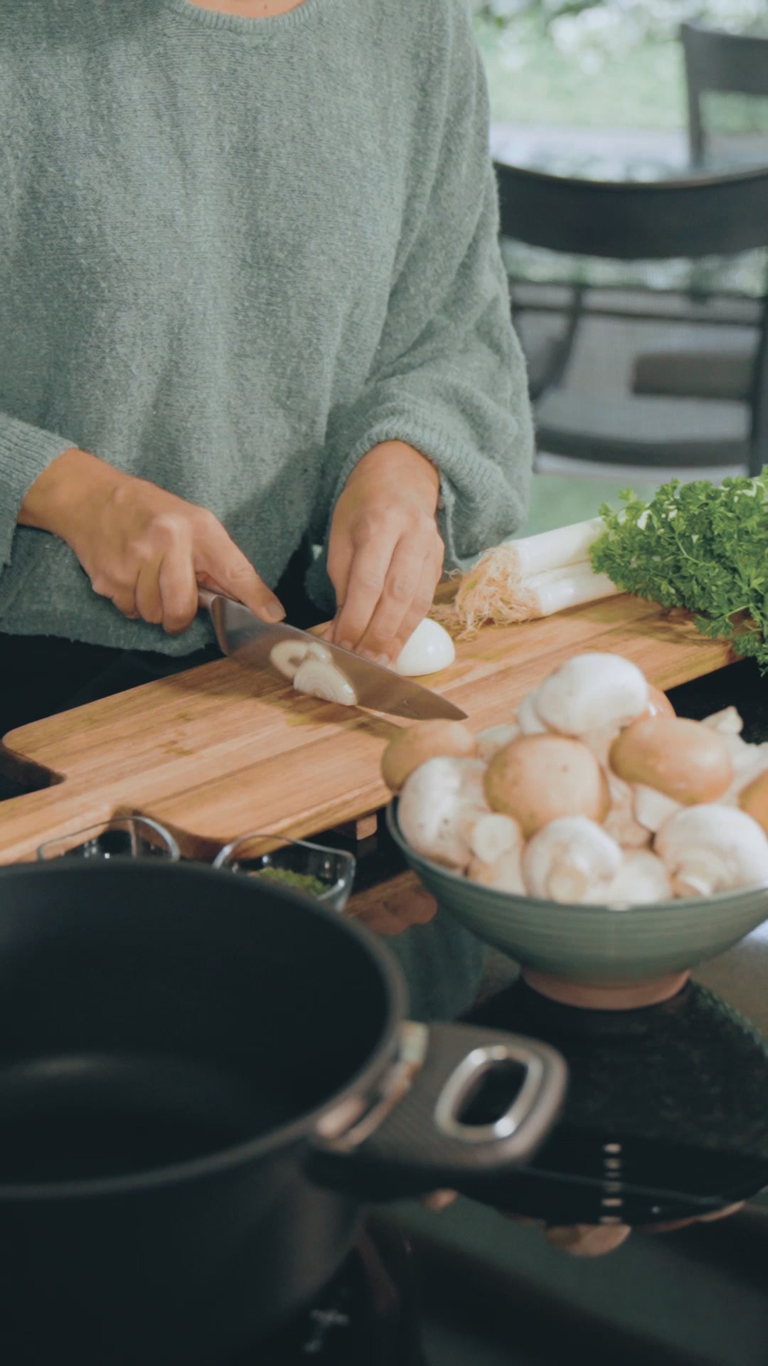 Poêlée de riz aux poireaux, champignons dans la Cocotte Gastrolux